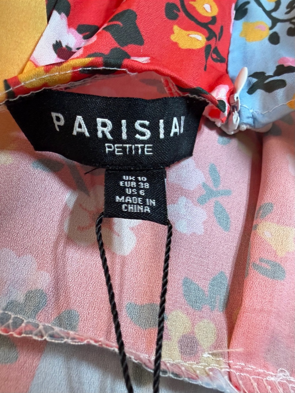 Parisian Works Floral Colorblock Maxi Dress - Yellow, Coral & Light Blue - Picture 2 of 7